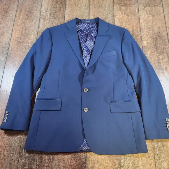 Stafford Performance Travel Blazer Men's 42S Blue Lightweight Stretch Sport Coat - Picture 2 of 9